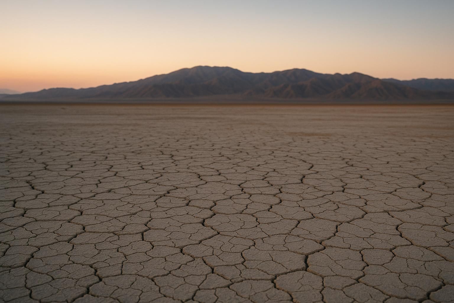 Arid desert basin in southeastern California near the Salton Sea at dusk