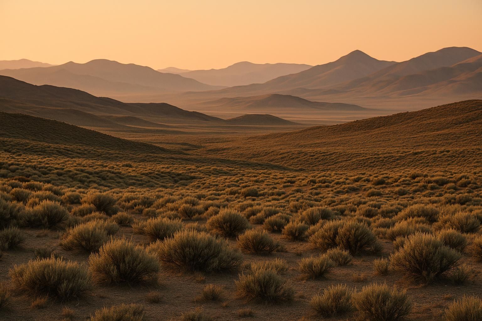 Nevada high-desert gold exploration country at dawn